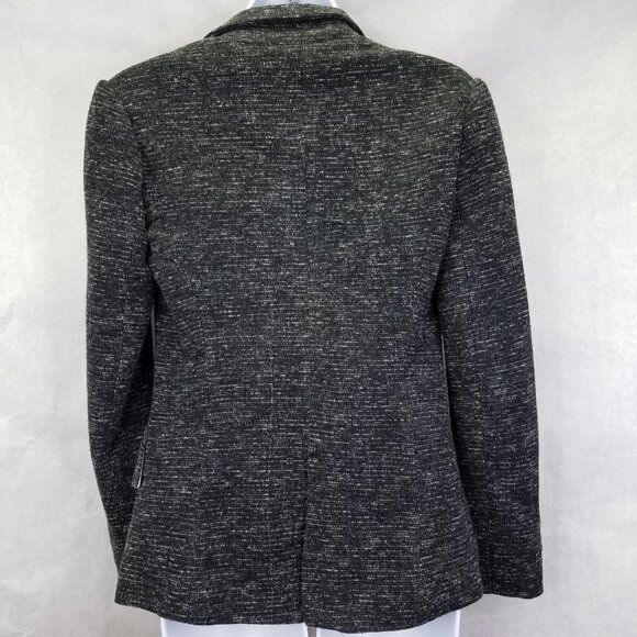 Cartonnier Anthropologie Blazer Sz S Black Gray White Static Tweed Jacket Lined - Picture 9 of 15